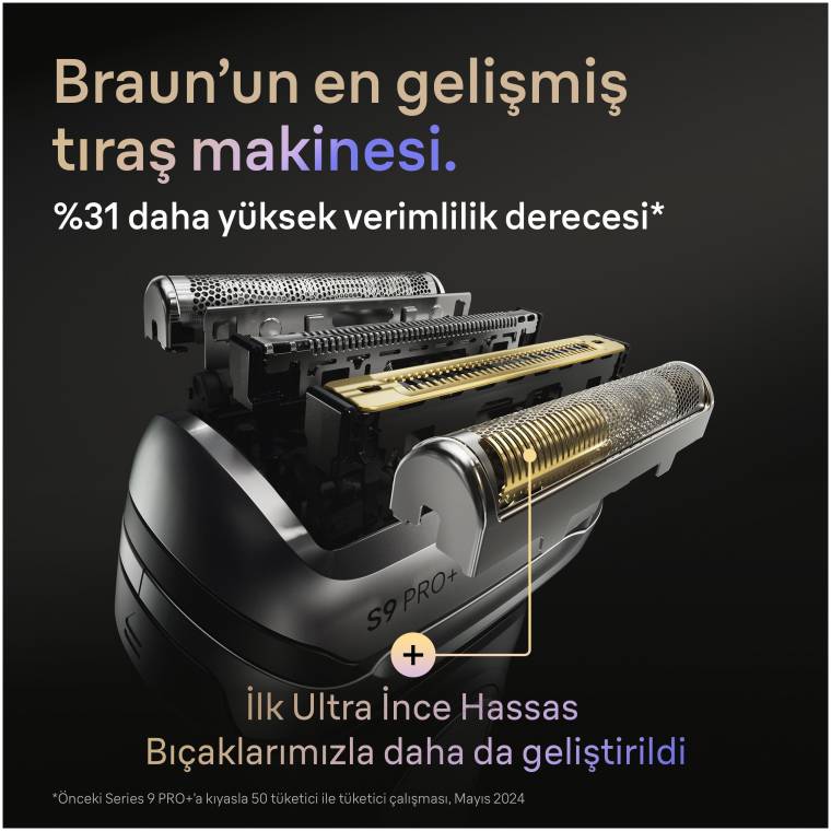 Braun Series 9 PRO+ Elektrikli Tıraş Makinesi, Islak ve Kuru, Şarj Standı, 9615S - 5