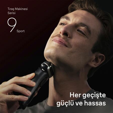 Braun Series 9 Sport Elektrikli Tıraş Makinesi, Islak ve Kuru, 60 dakikaya kadar, 9110s - 2