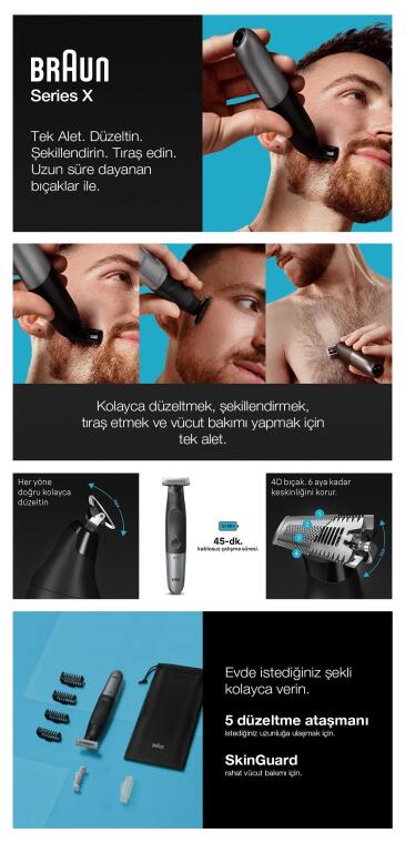 Braun Series X XT 5100 Sakal Şekillendirme ve Tıraş Makinesi - 9