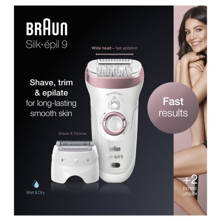 Braun Silk-épil 9 9730 SensoSmart, Kablosuz, Islak&Kuru, 2 Ek Parçalı, 2'si 1 Arada Epilatör - 7
