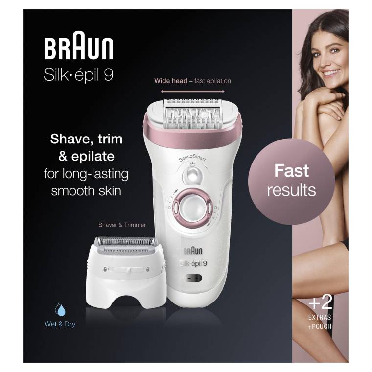Braun Silk-épil 9 9730 SensoSmart, Kablosuz, Islak&Kuru, 2 Ek Parçalı, 2'si 1 Arada Epilatör - 7