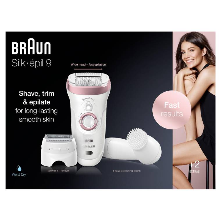 Braun Silk-épil 9 9855 SensoSmart, Kablosuz, Islak & Kuru, 3'ü 1 Arada Epilatör - 8