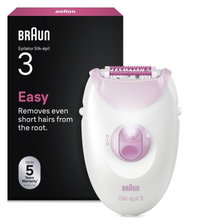 Braun Silk·épil 3 Kablolu Epilatör, Kalıcı Pürüzsüz Cilt, 3-000