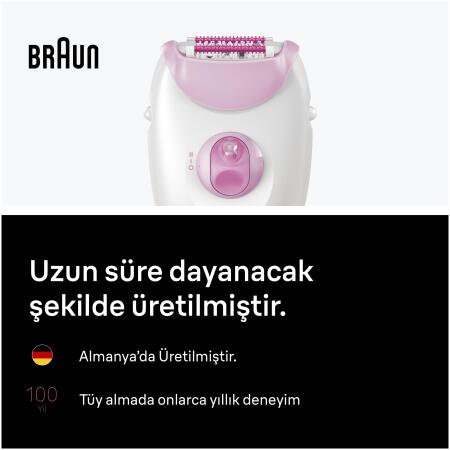 Braun Silk·épil 3 Kablolu Epilatör, Kalıcı Pürüzsüz Cilt, 3-000 - 6