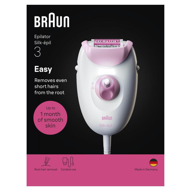 Braun Silk·épil 3 Kablolu Epilatör, Kalıcı Pürüzsüz Cilt, 3-000 - 8
