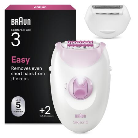 Braun Silk·épil 3 Kablolu Epilatör, Kalıcı Pürüzsüz Cilt, 3-031