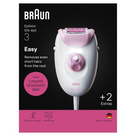 Braun Silk·épil 3 Kablolu Epilatör, Kalıcı Pürüzsüz Cilt, 3-031 - 8