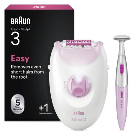 Braun Silk·épil 3 Kablolu Epilatör, Kalıcı Pürüzsüz Cilt, 3-202