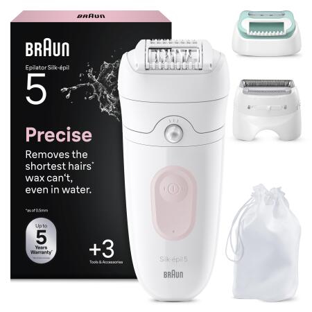 Braun Silk·épil 5 Epilatör, Islak ve Kuru, Kalıcı Pürüzsüz Cilt, 5-050