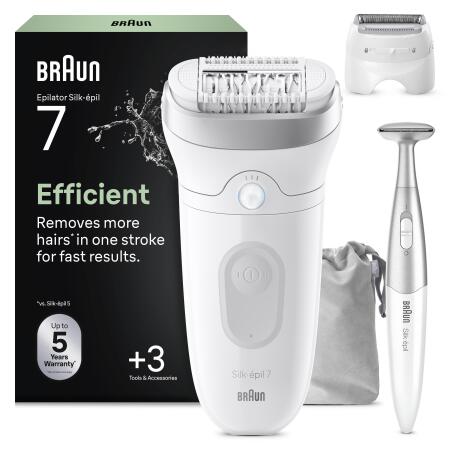Braun Silk·épil 7 Epilatör, Islak ve Kuru, Kalıcı Pürüzsüz Cilt, 7-241