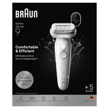 Braun Silk·épil 9 Epilatör, Islak ve Kuru, Kalıcı Pürüzsüz Cilt, 9-061 - 8