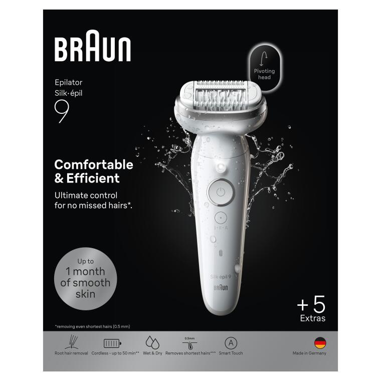 Braun Silk·épil 9 Epilatör, Islak ve Kuru, Kalıcı Pürüzsüz Cilt, 9-061 - 8