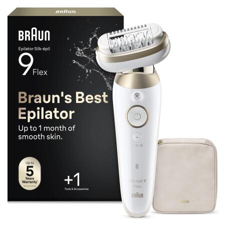 Braun Silk·épil 9 Flex Epilatör, Islak ve Kuru, Kalıcı Pürüzsüz Cilt, 9-030 3D