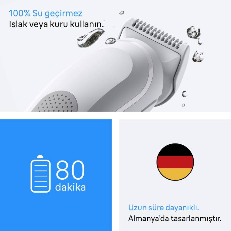 Braun Vücut Tıraş Makinesi Series 3, +2 Aksesuar, Su Geçirmez, BG3500 - 6