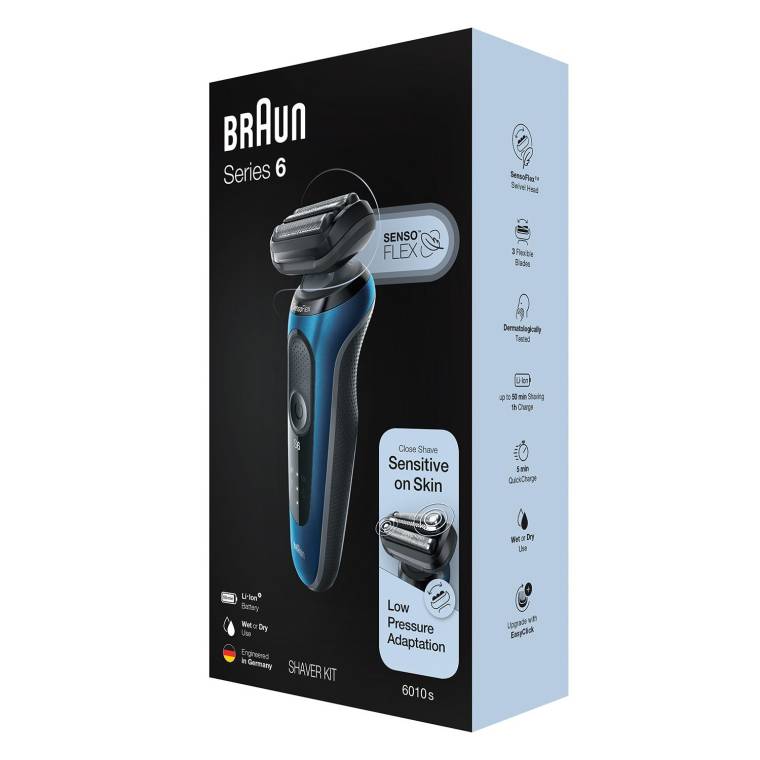 Braun Yeni Seri 6 B1000s Kablosuz Tıraş Makinesi, AutoSense, SensoFlex, EasyClick, Islak & Kuru - 7
