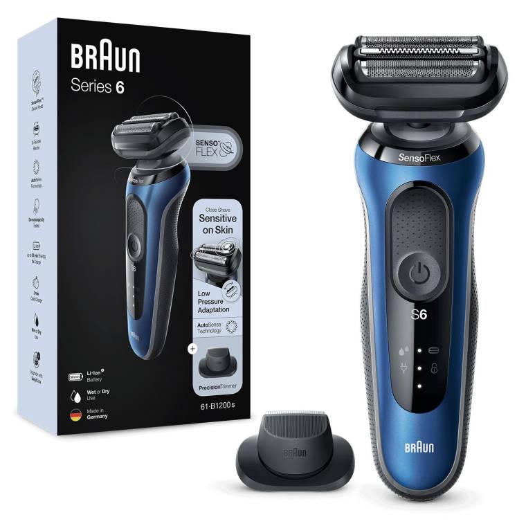 Braun Yeni Seri 6 B1200s Kablosuz Tıraş Makinesi, AutoSense, SensoFlex, EasyClick, Islak & Kuru - 6