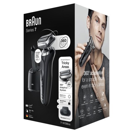 Braun Yeni Seri 7 N7200cc Kablosuz Tıraş Makinesi, SmartCare, AutoSense, 360° Flex, Islak & Kuru - Thumbnail