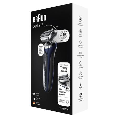 Braun Yeni Seri 7 B1000s Kablosuz Tıraş Makinesi, AutoSense, 360° Flex, EasyClick, Islak & Kuru - 7