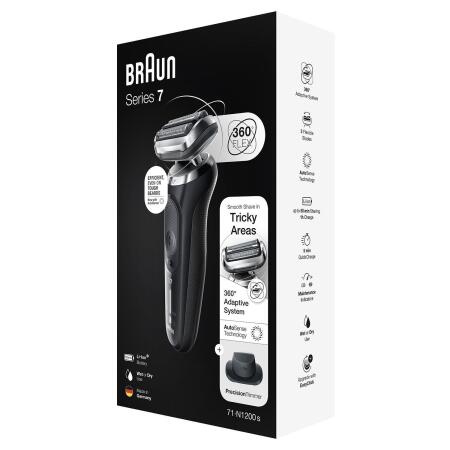 Braun Yeni Seri 7 N1200s Kablosuz Tıraş Makinesi, AutoSense, 360° Flex, EasyClick, Islak & Kuru - 7