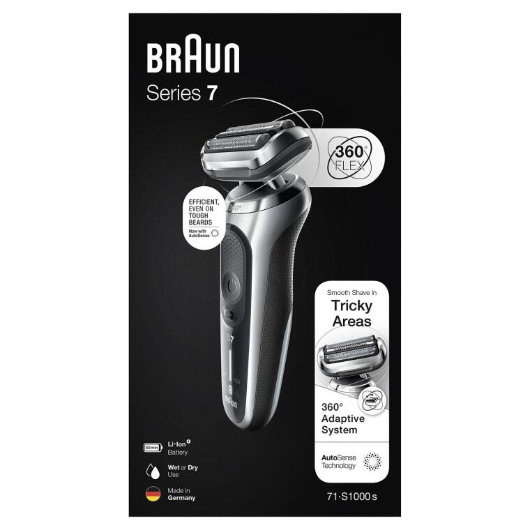 Braun Yeni Seri 7 S1000s Kablosuz Tıraş Makinesi, AutoSense, 360° Flex, EasyClick, Islak & Kuru - 8
