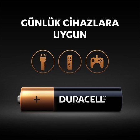 Duracell Alkalin AAA İnce Kalem Piller, 4’lü paket - Thumbnail