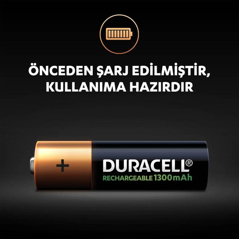 Duracell Şarj Edilebilir AA 1300mAh Piller, 2’li paket - 3