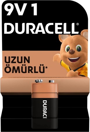 Duracell Alkalin 9V Pil, (6LR61 / MN1604), 1'li Paket