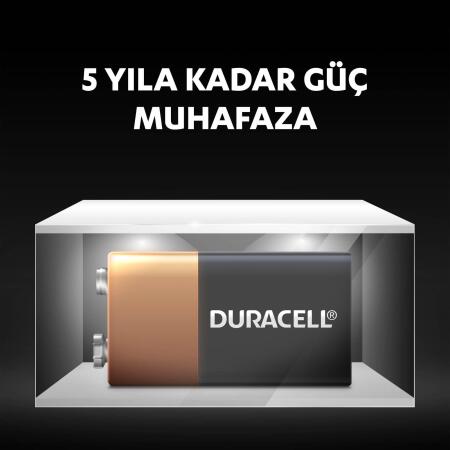 Duracell Alkalin 9V Piller, 6LR61/MN1604 1'li Paket - 5