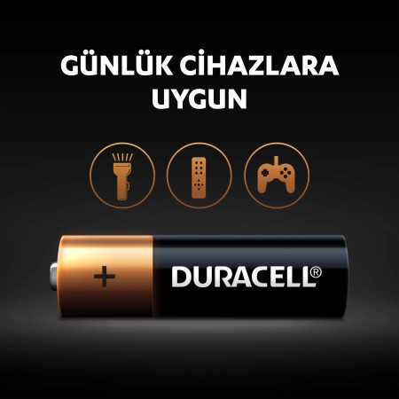 Duracell Alkalin AA Kalem Pil, 1,5 V LR6/MN1500, 10’lu Paket - Thumbnail