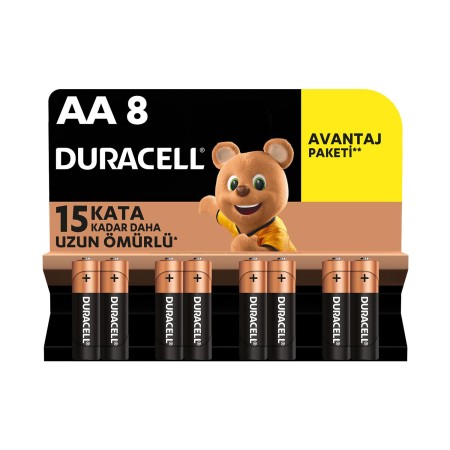 Duracell Alkalin AA Piller, 8'li paket - 1