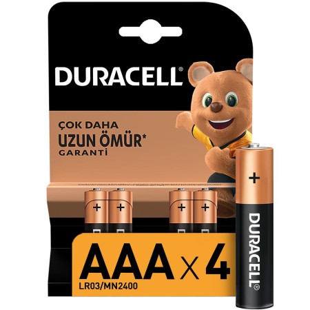 Duracell Alkalin AAA İnce Kalem Piller, 4’lü paket - 1
