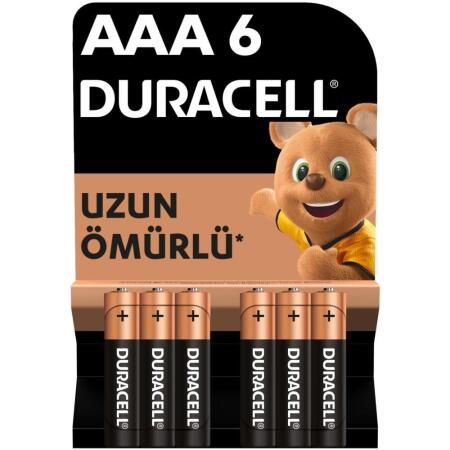 Duracell Alkalin AAA Piller, 1,5 V LR03/MN2400, 6’lı paket