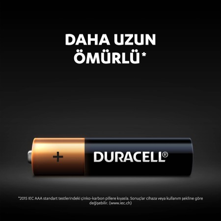 Duracell Alkalin AAA Piller, 1,5 V LR03/MN2400, 6’lı paket - Thumbnail