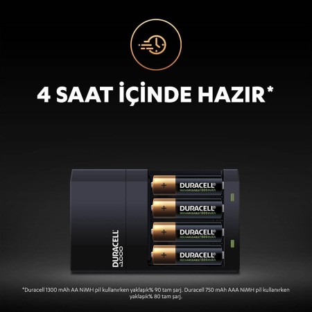 Duracell CEF 14 Şarj Aleti + 2'şer adet AA ve AAA Pil (Duracell 4 saat Şarj Cihazı, 1 adet) - Thumbnail