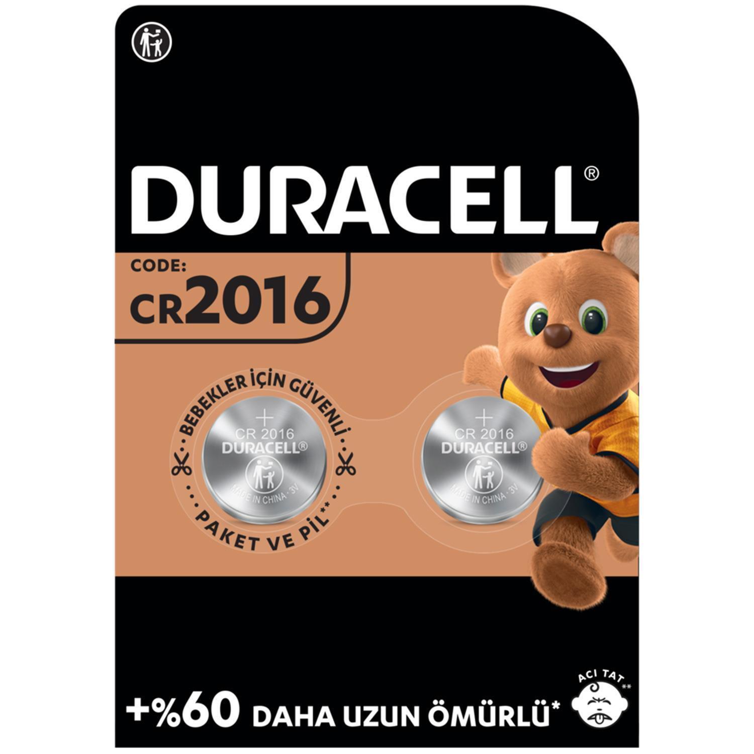 Duracell Düğme Pil 2016 2'li 3 Volt 