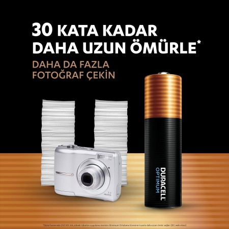 Duracell Optimum AA Alkalin Kalem Pil, 1,5V (LR6 / MN1500), 8’li Paket - Thumbnail