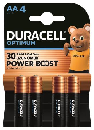 Duracell Optimum AA Alkalin Kalem Pil (4'lü Paket) 1,5V - LR6 MX1500