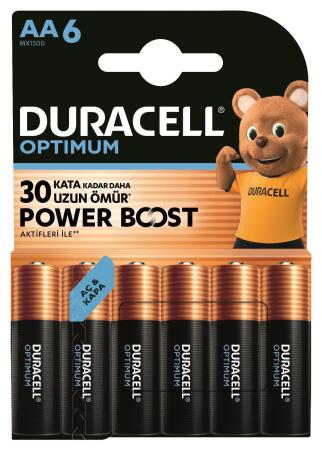 Duracell Optimum AA Alkalin Kalem Pil (6’lı Paket) 1,5V - LR6 MX1500