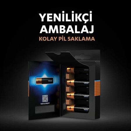 Duracell Optimum AA Alkalin Pil, 1,5 V LR6 MN1500, 4’lü paket - Thumbnail