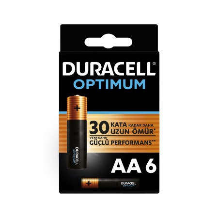 Duracell Optimum AA Alkalin Pil, 1,5 V LR6 MN1500, 6’lı paket - Thumbnail