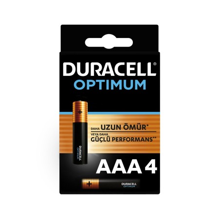 Duracell Optimum AAA Alkalin Pil, 1,5 V LR03 MN2400, 4’lü paket - Thumbnail