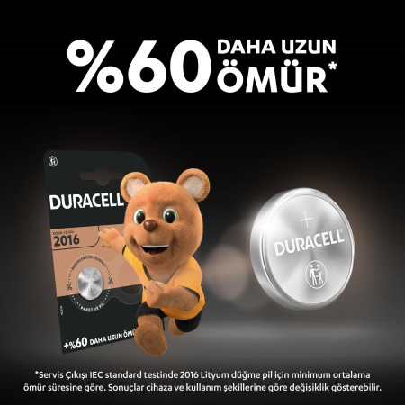 Duracell Özel 2016 Lityum Düğme Pil 3V (DL2016 / CR2016), 2’li paket - Thumbnail