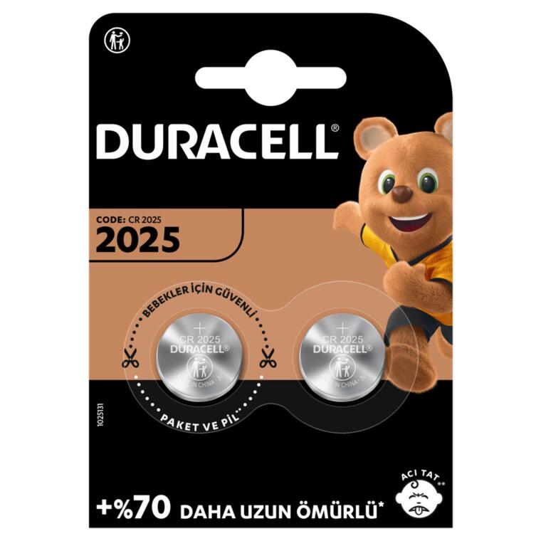 Duracell Özel 2025 Lityum Düğme Pil 3V (DL2025 / CR2025), 2’li paket - 1