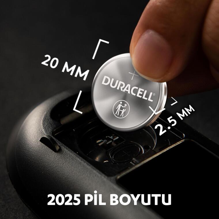 Duracell Özel 2025 Lityum Düğme Pil 3V (DL2025 / CR2025), 2’li paket - 7
