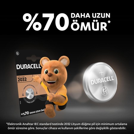 Duracell Özel 2032 Lityum Düğme Pil 3V, (DL2032/CR2032), 2’li paket - Thumbnail