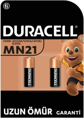 Duracell Özel Alkalin MN21 Pil 12V (A23 / 23A / V23GA / LRV08 / 8LR932), 2'li Paket
