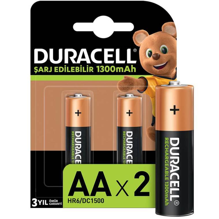 Duracell Şarj Edilebilir AA 1300mAh Piller, 2’li paket - 1