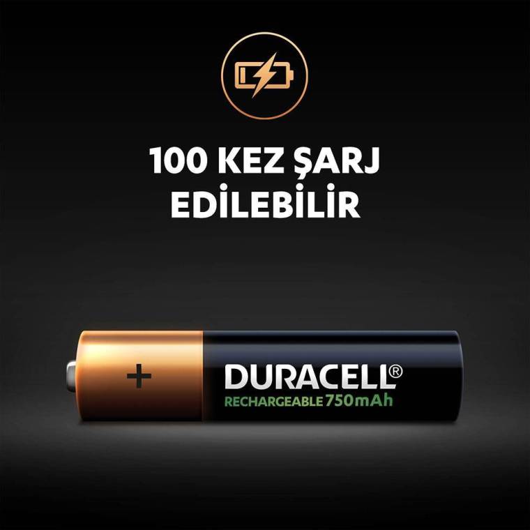 Duracell Şarj Edilebilir AAA 750mAh Piller, 2’li paket - 4