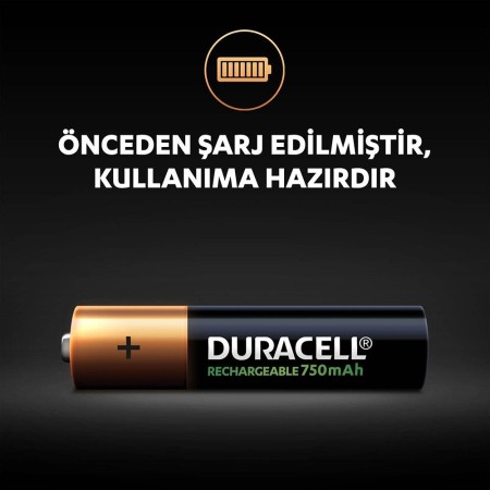 Duracell Şarj Edilebilir AAA 750mAh Piller, 2’li paket - Thumbnail