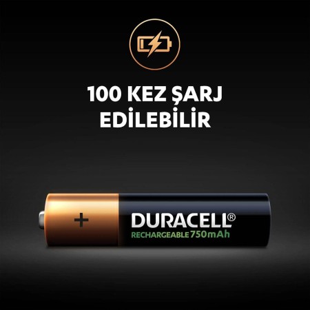 Duracell Şarj Edilebilir AAA 750mAh Piller, 2’li paket - Thumbnail